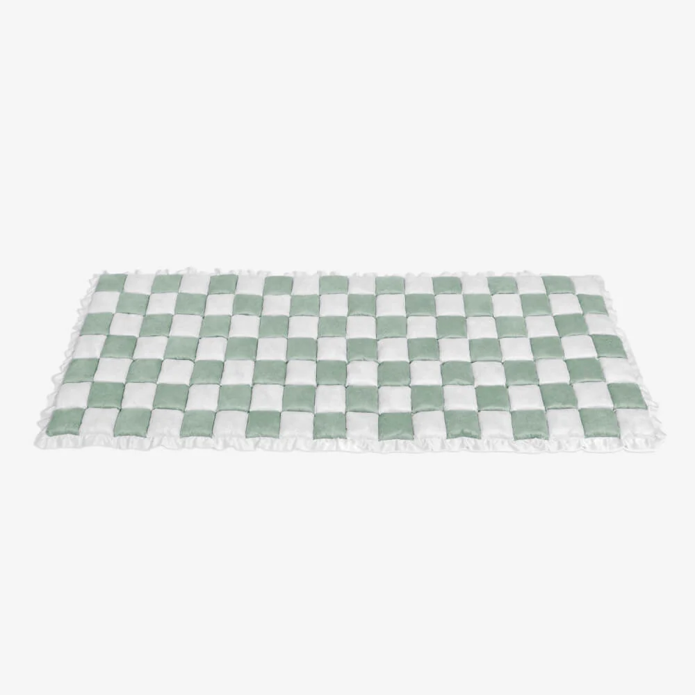 Cream-colored Large Plaid Square Fuzzy Pet Dog Mat Bed Couch Cover - Image 28