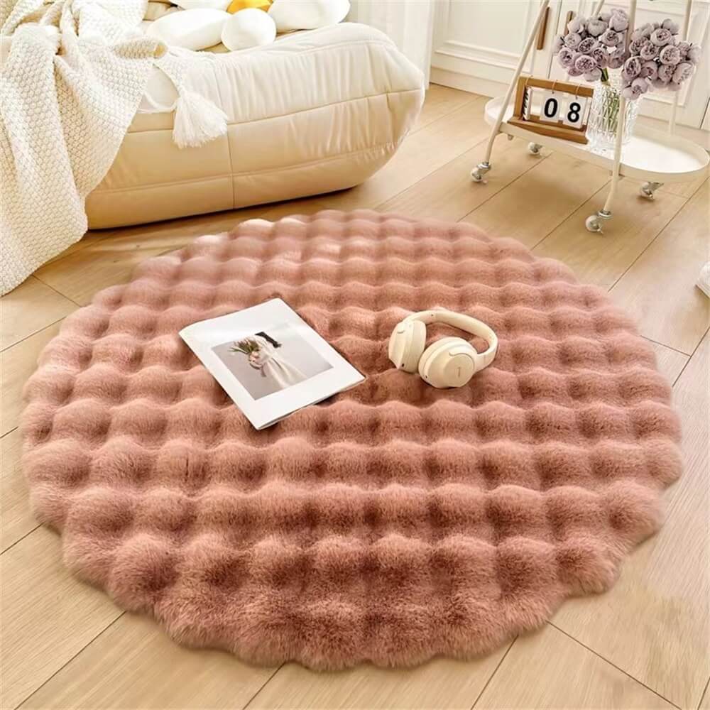 Creamy Style Chunky Round Plush Rug - Image 4