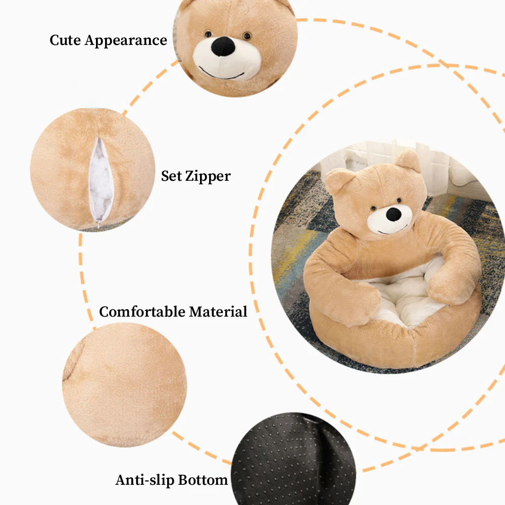 Cute Detachable Cuddle Bear Cat Bed - Image 7