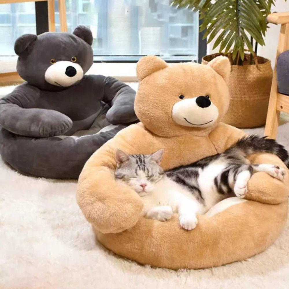 Cute Detachable Cuddle Bear Cat Bed - Image 9