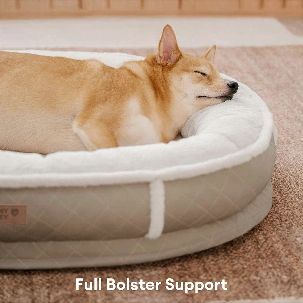 Deluxe Faux Leather & Plush Removable Orthopedic Donut Dog Bed - WarmNest - Image 5