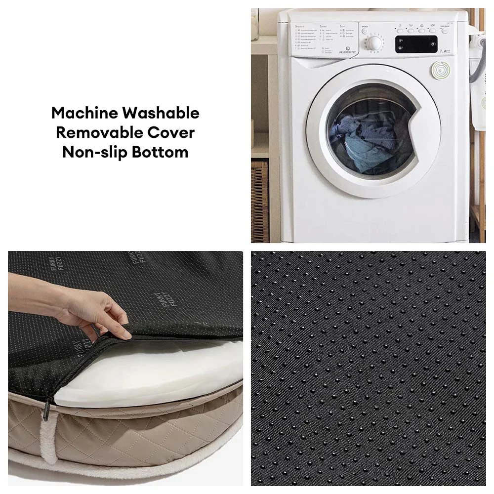 Deluxe Faux Leather & Plush Removable Orthopedic Donut Dog Bed - WarmNest - Image 7