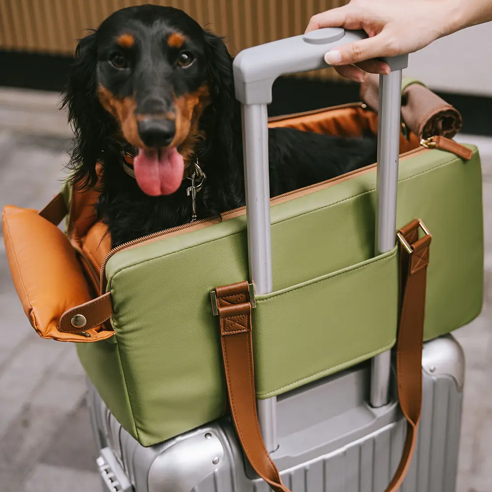 Deluxe Faux Leather Safety Center Console Pet Car Seat and Carrier - Urban Voyager - Image 14