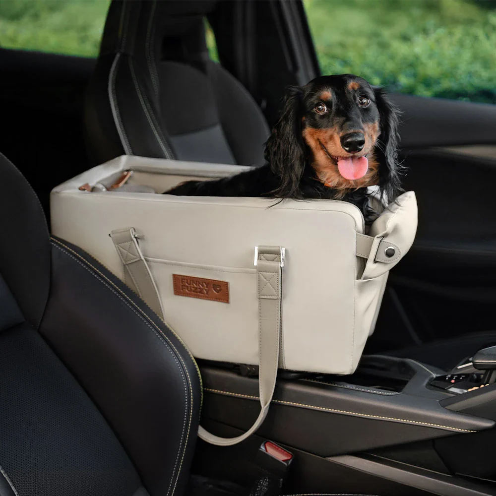 Deluxe Faux Leather Safety Center Console Pet Car Seat and Carrier - Urban Voyager - Image 16