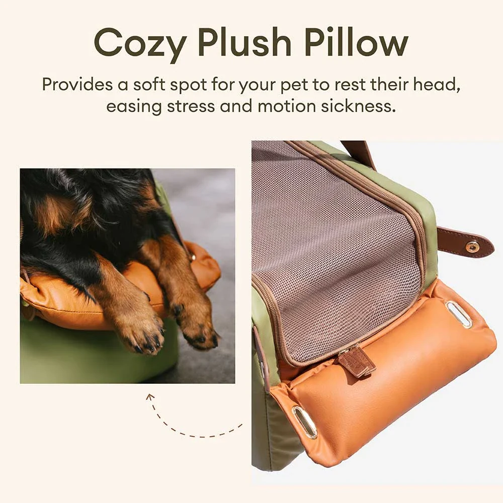 Deluxe Faux Leather Safety Center Console Pet Car Seat and Carrier - Urban Voyager - Image 7