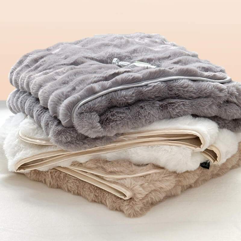 Deluxe Faux Rabbit Fur Anti-Slip Fitted Sheet Mattress Cover - Image 11