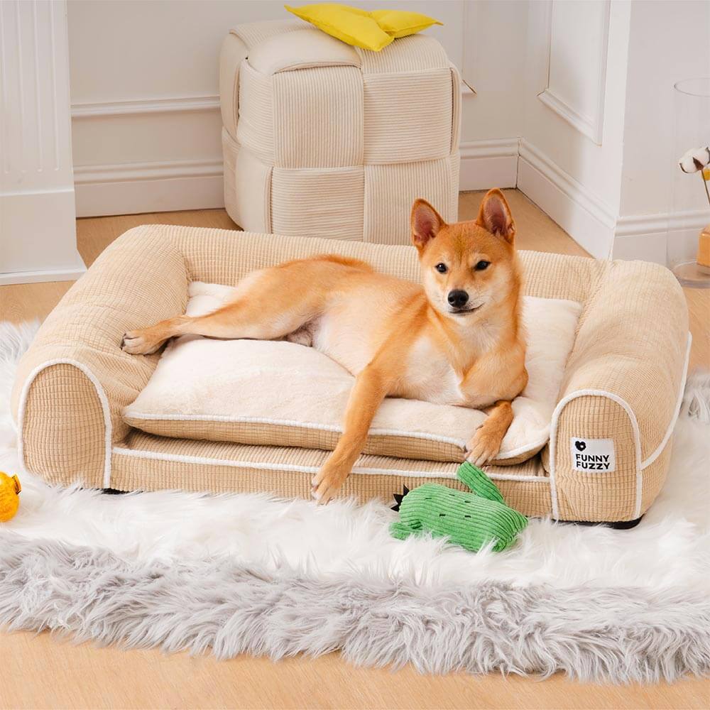 Deluxe Flannel Double-Layer Orthopedic Dog Sofa Bed - Image 11