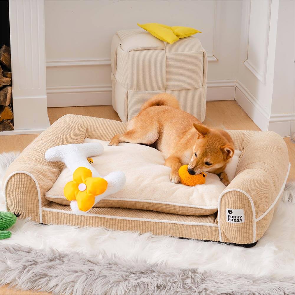 Deluxe Flannel Double-Layer Orthopedic Dog Sofa Bed - Image 12