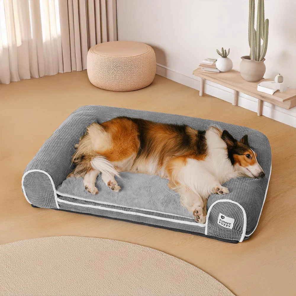 Deluxe Flannel Double-Layer Orthopedic Dog Sofa Bed - Image 20