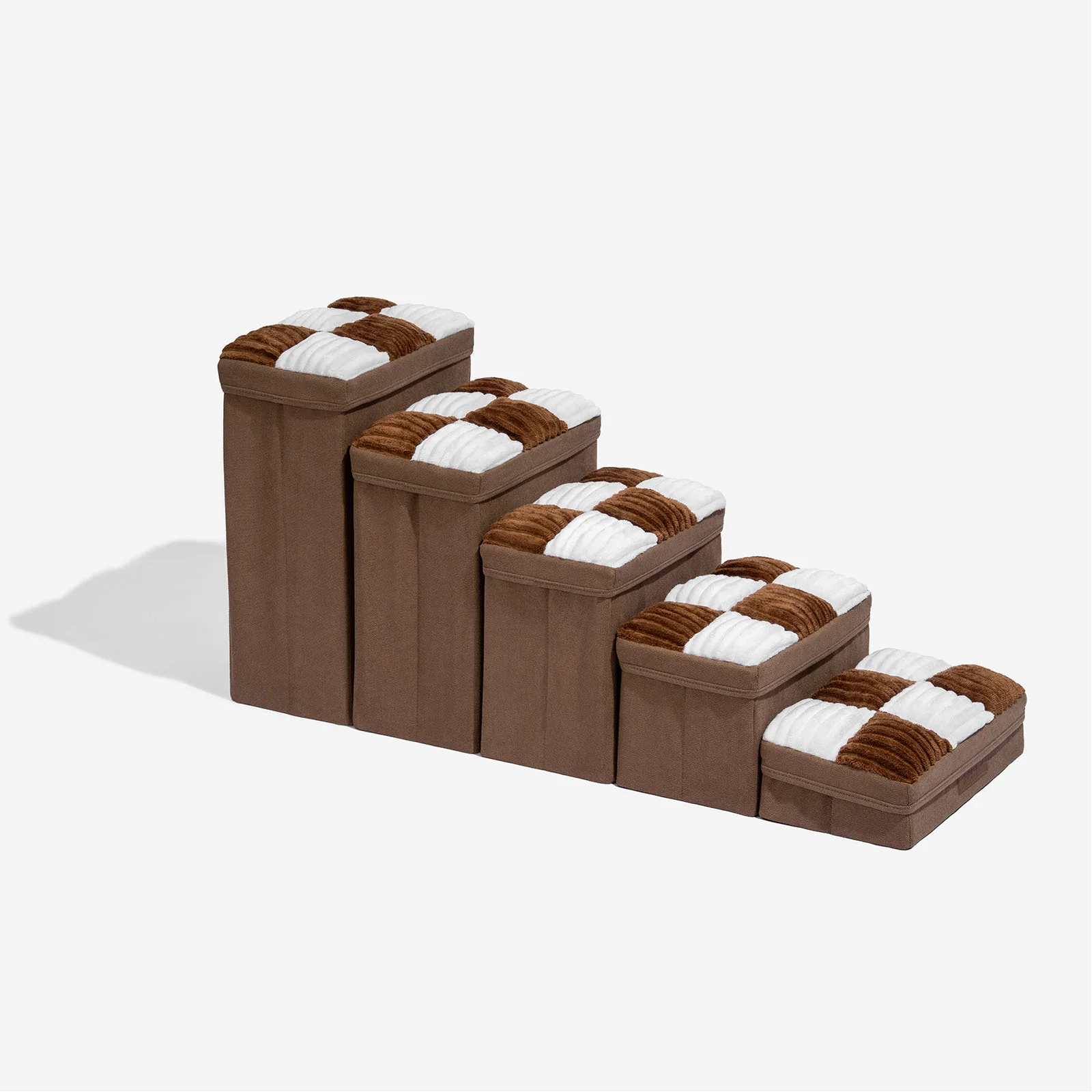 Detachable Chessboard Plaid Handcrafted Dog Stairs with Storage - Foldable Steps - Image 22