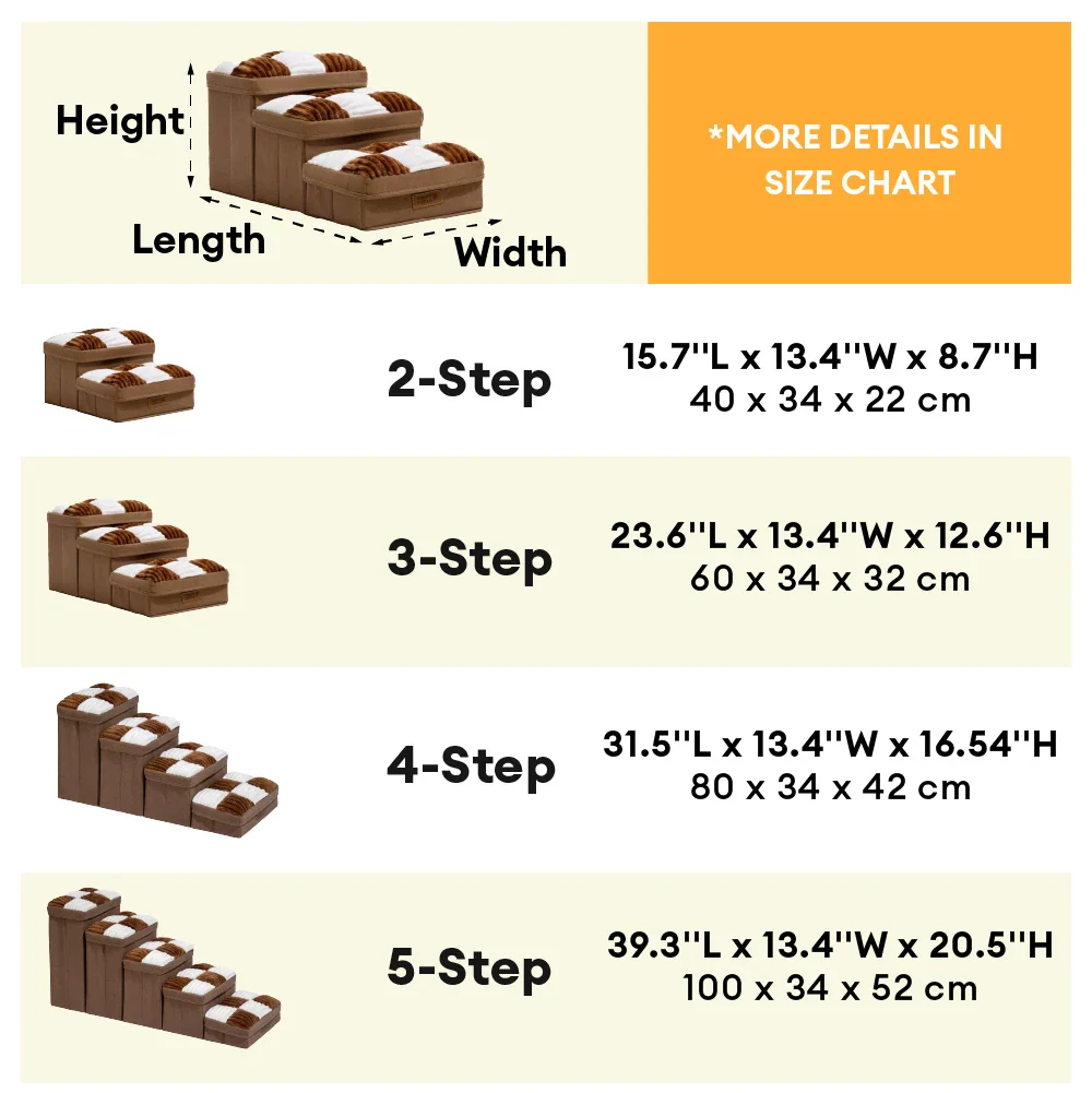 Detachable Chessboard Plaid Handcrafted Dog Stairs with Storage - Foldable Steps - Image 7