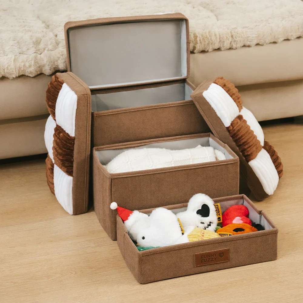 Detachable Chessboard Plaid Handcrafted Dog Stairs with Storage - Foldable Steps - Image 8