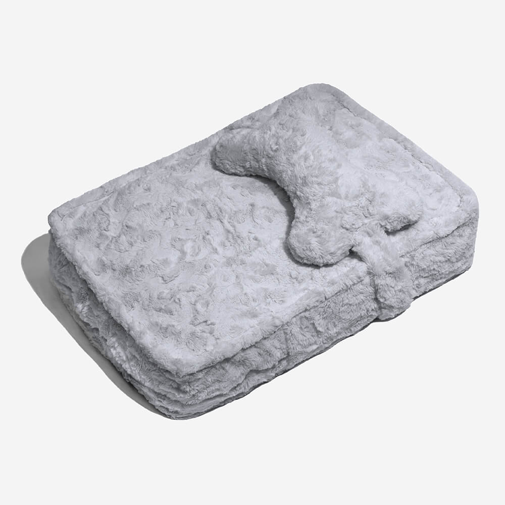 Warming Fluffy Bone Cloud Shape Calming Dog Bed - Image 13