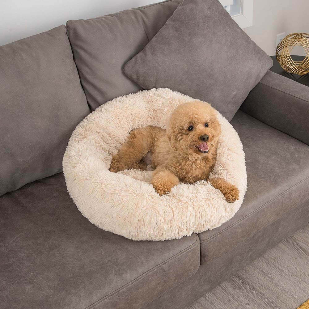 Fuzzy Round Fluffy Dog Bed - Image 5