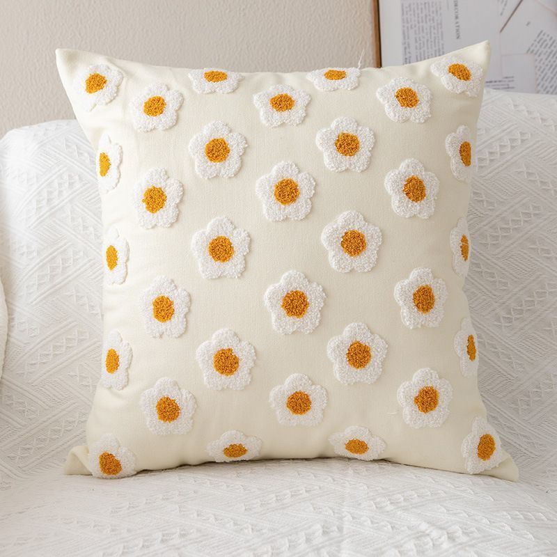 Sofa Pillow Embroidered Daisy Pillow - Image 6