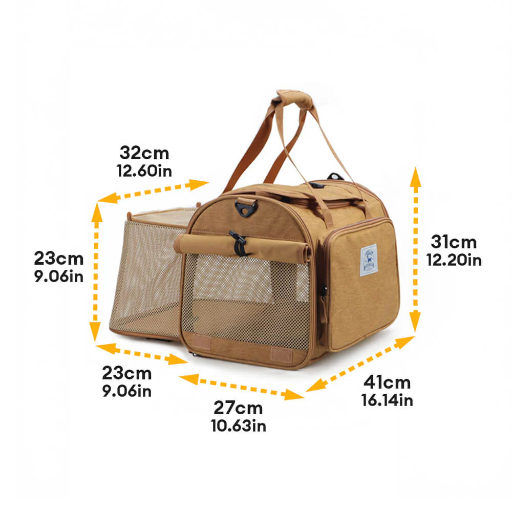 Expandable Large-Space Single Shoulder Handbag Travel Cat Carrier Bag - Image 11