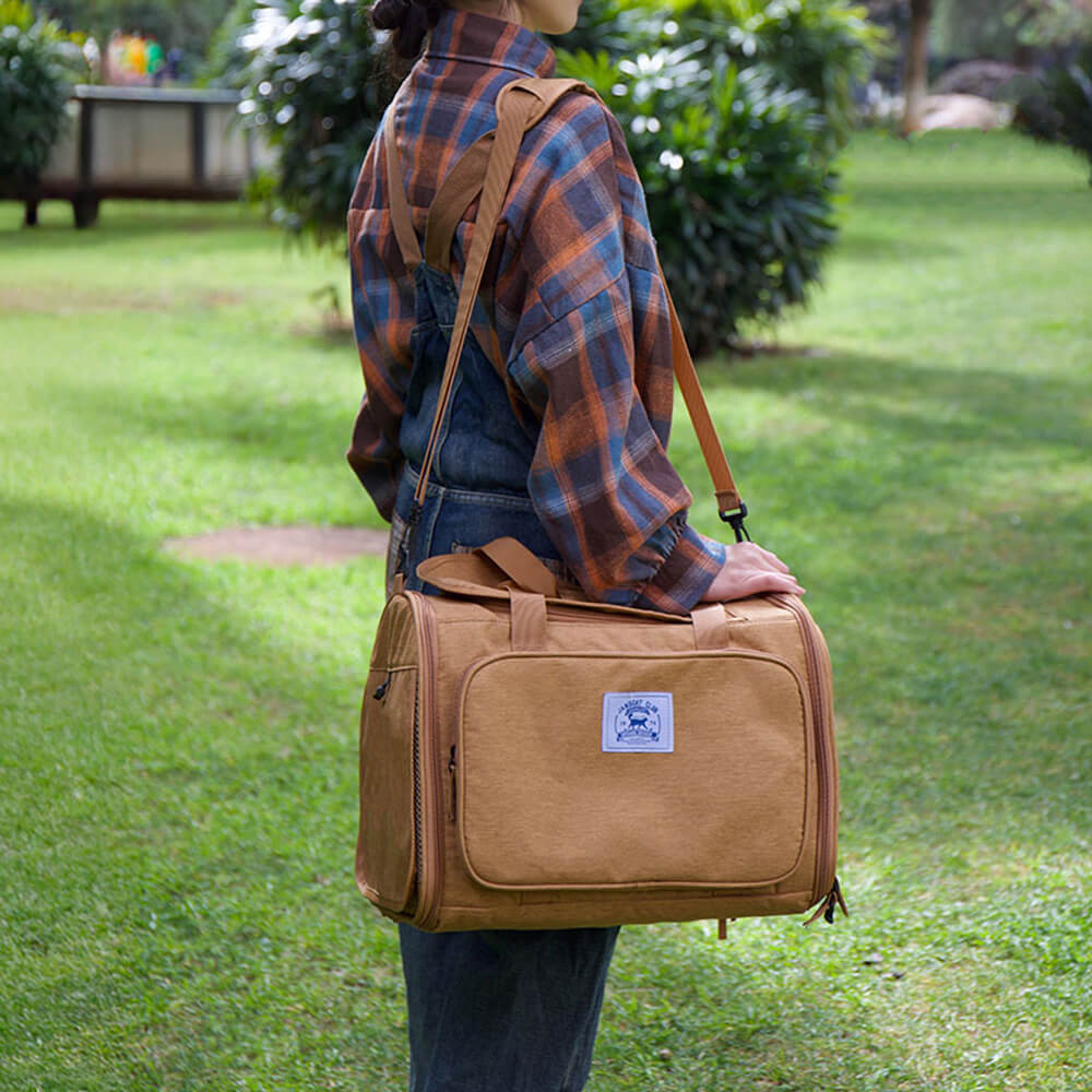 Expandable Large-Space Single Shoulder Handbag Travel Cat Carrier Bag - Image 5