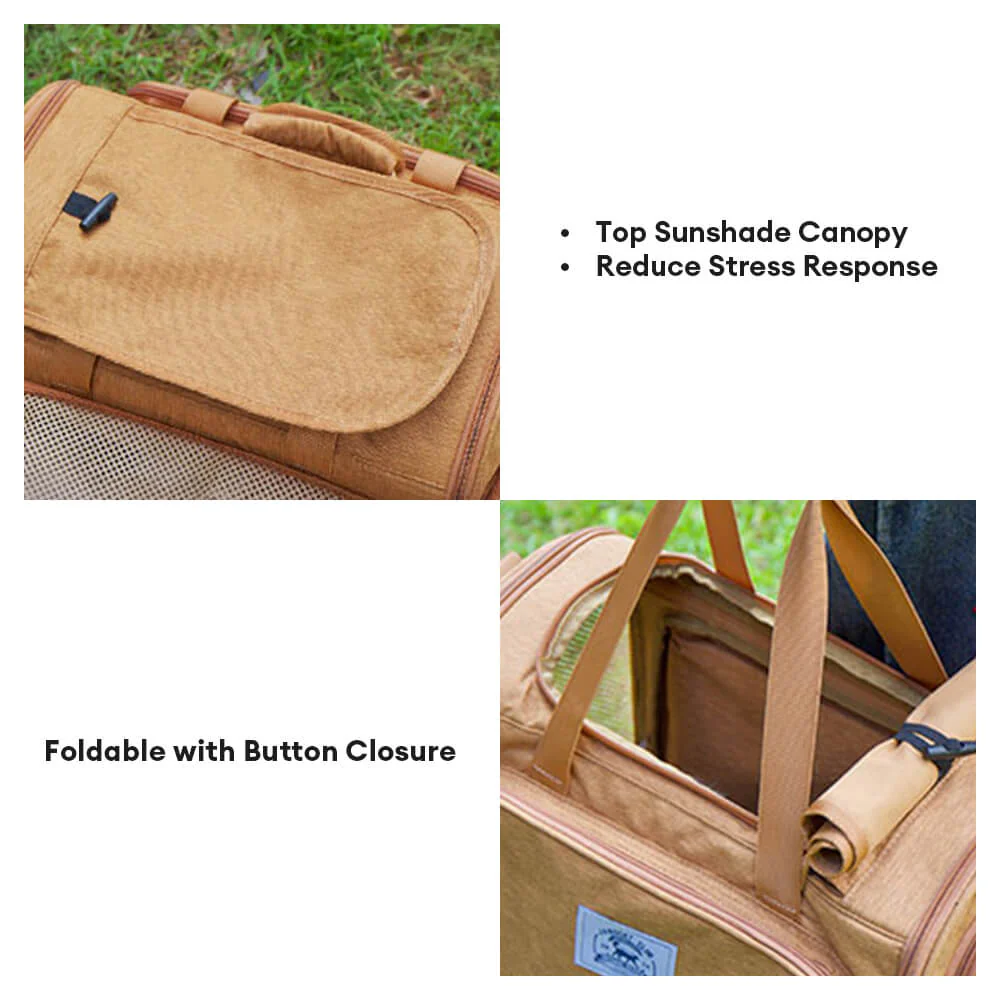 Expandable Large-Space Single Shoulder Handbag Travel Cat Carrier Bag - Image 9