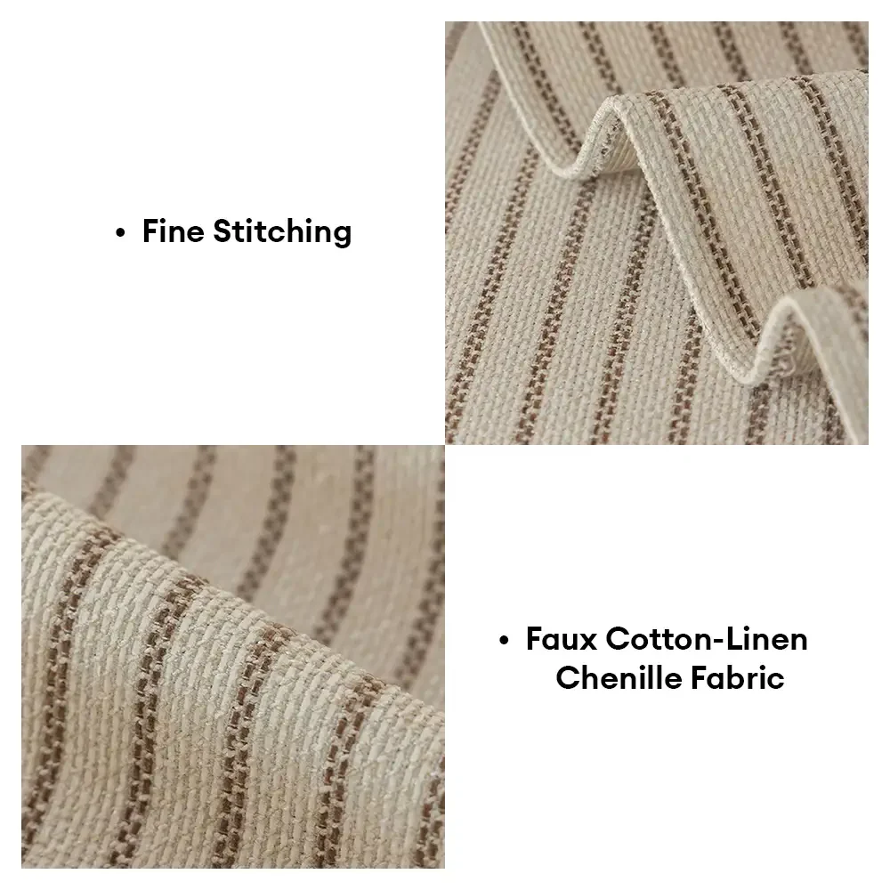 Faux Cotton-Linen Chenille Striped Breathable Scratch-Resistant Couch Cover - Image 7