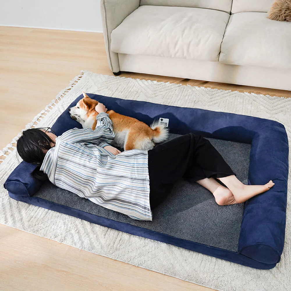 Faux Fleece & Suede Full Support Orthopedic Dog Bed - Image 11