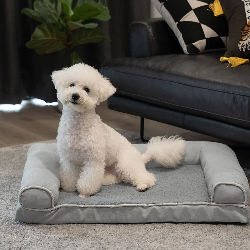 Faux Fleece & Suede Full Support Orthopedic Dog Bed - Image 12