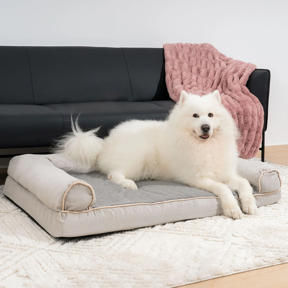 Faux Fleece & Suede Full Support Orthopedic Dog Bed - Image 14