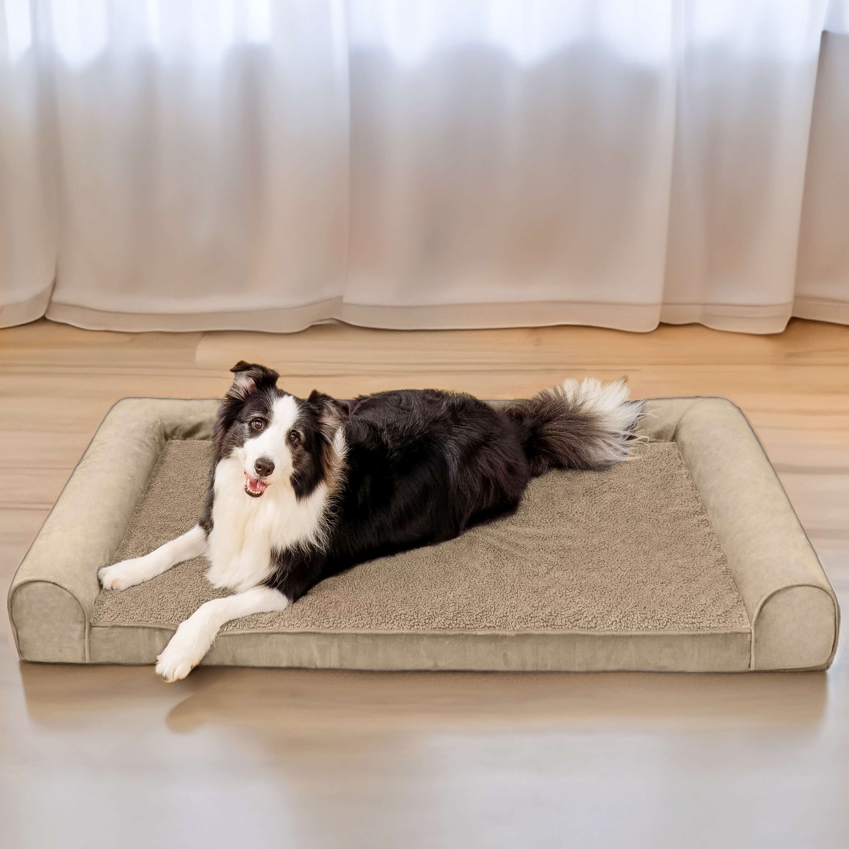 Faux Fleece & Suede Full Support Orthopedic Dog Bed - Image 16