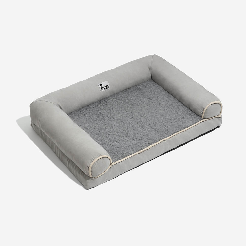 Faux Fleece & Suede Full Support Orthopedic Dog Bed - Image 18