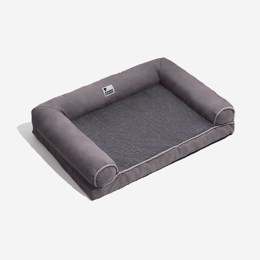 Faux Fleece & Suede Full Support Orthopedic Dog Bed - Image 19