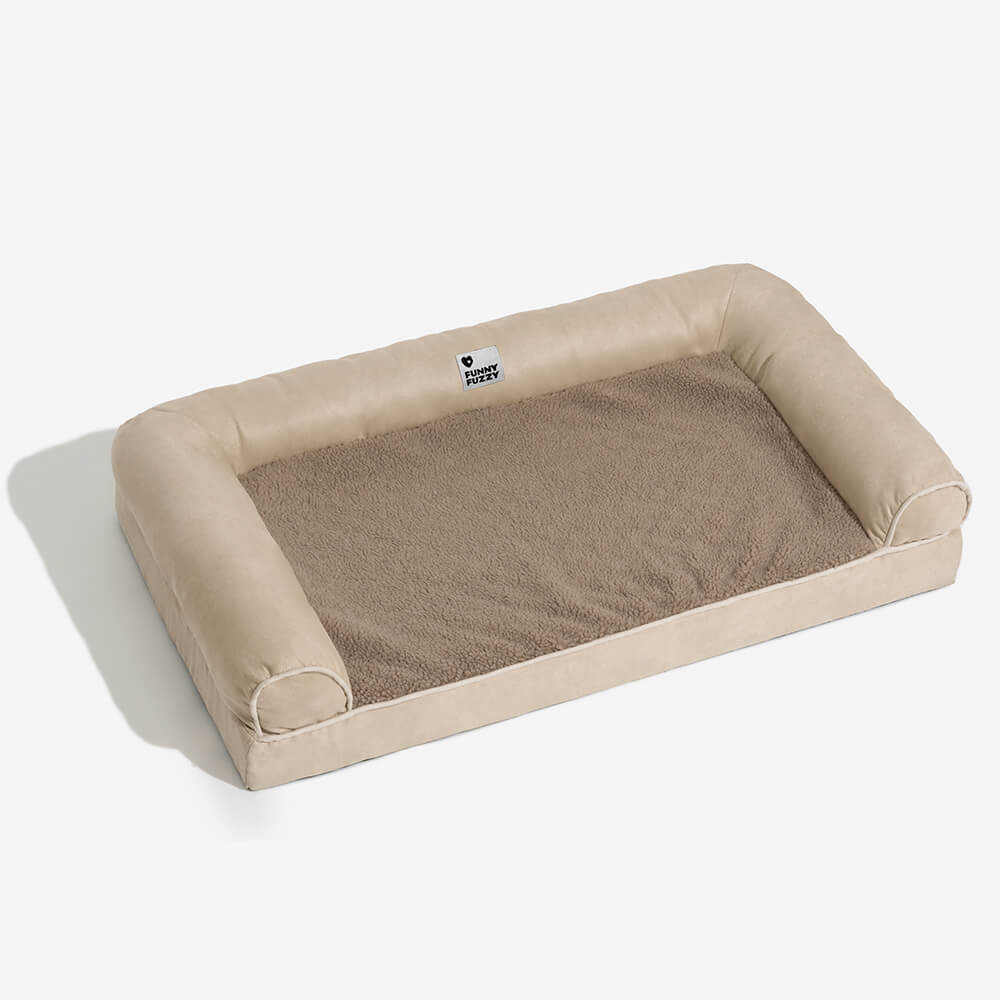 Faux Fleece & Suede Full Support Orthopedic Dog Bed - Image 20