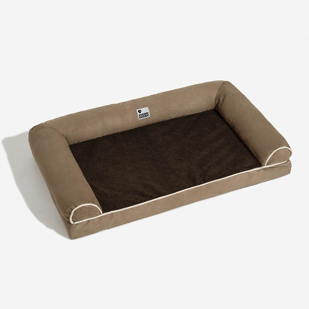 Faux Fleece & Suede Full Support Orthopedic Dog Bed - Image 21