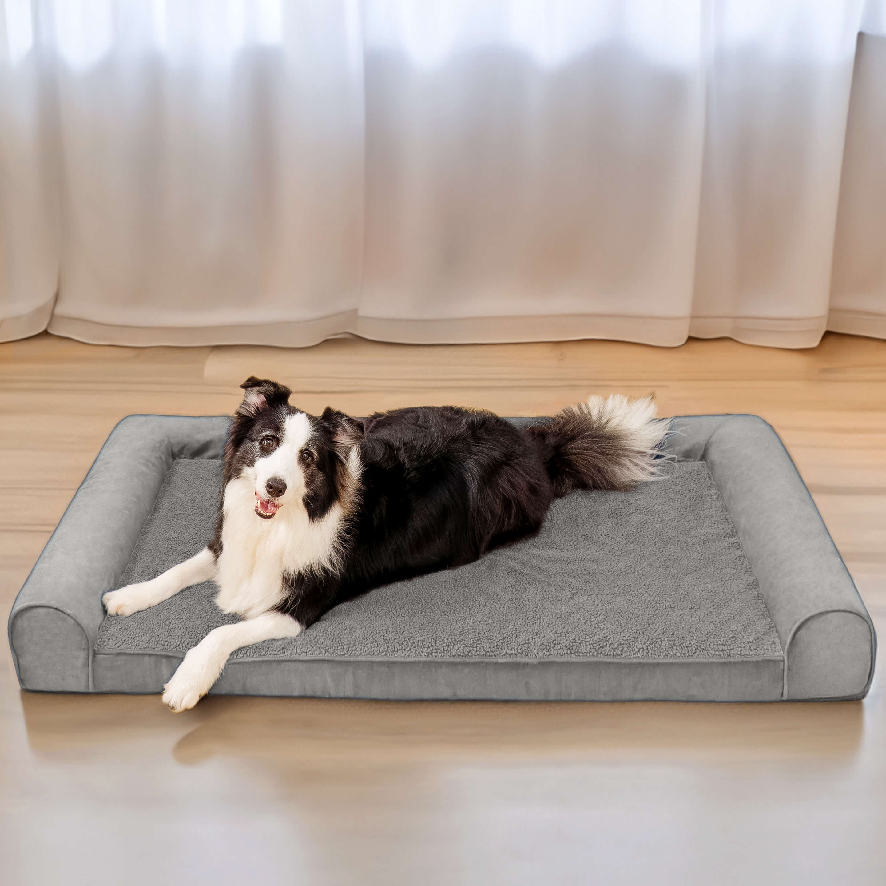 Faux Fleece & Suede Full Support Orthopedic Dog Bed - Image 23