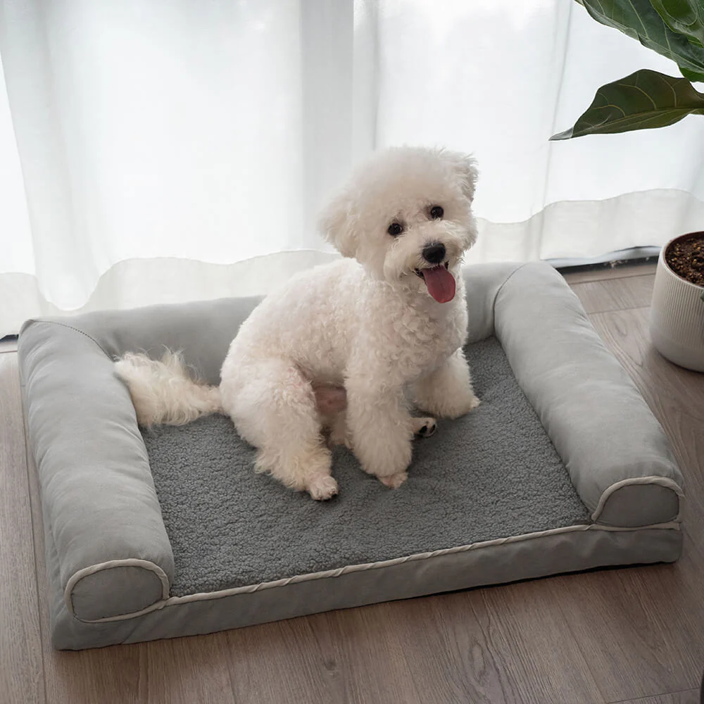 Faux Fleece & Suede Full Support Orthopedic Dog Bed - Image 5