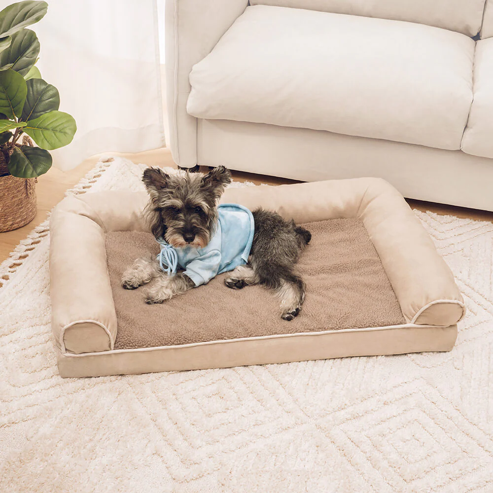 Faux Fleece & Suede Full Support Orthopedic Dog Bed - Image 6