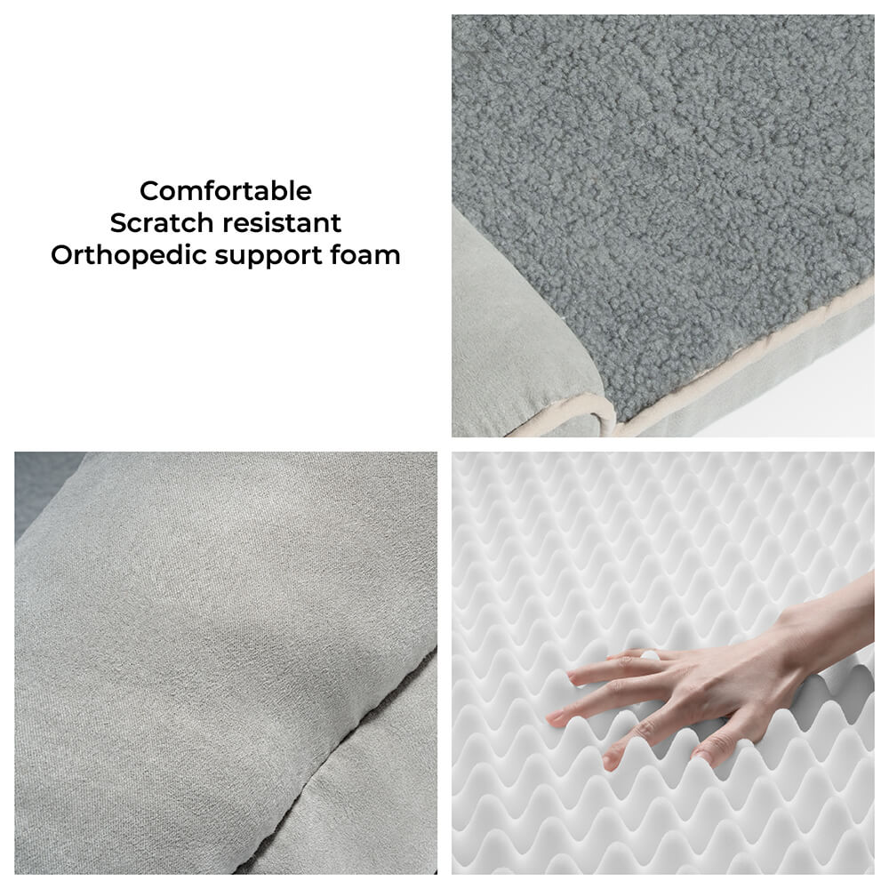 Faux Fleece & Suede Full Support Orthopedic Dog Bed - Image 7