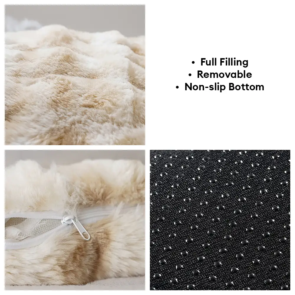 Faux Rabbit Velvet Fluffy Soft Dog And Cat Sofa Bed - Image 5