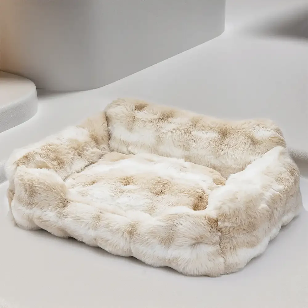 Faux Rabbit Velvet Fluffy Soft Dog And Cat Sofa Bed - Image 9