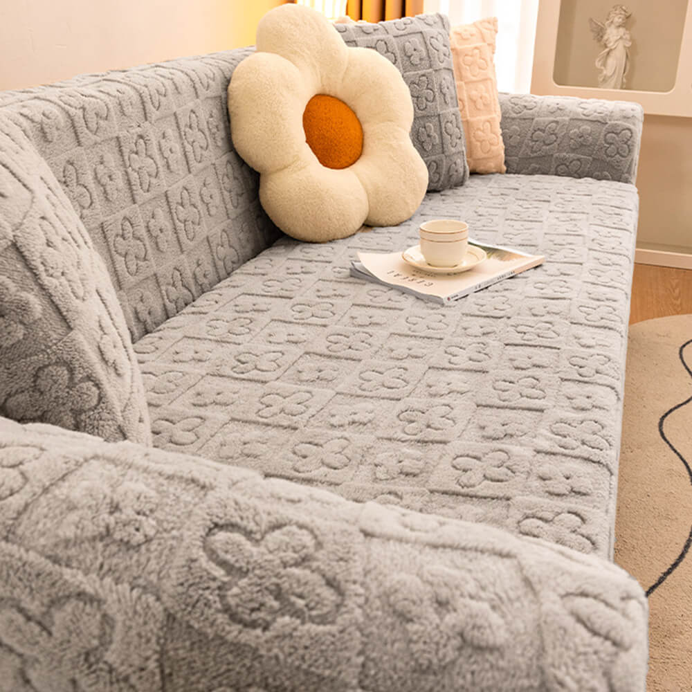 Floral Jacquard Fleece for Warmth Couch Cover - Image 12