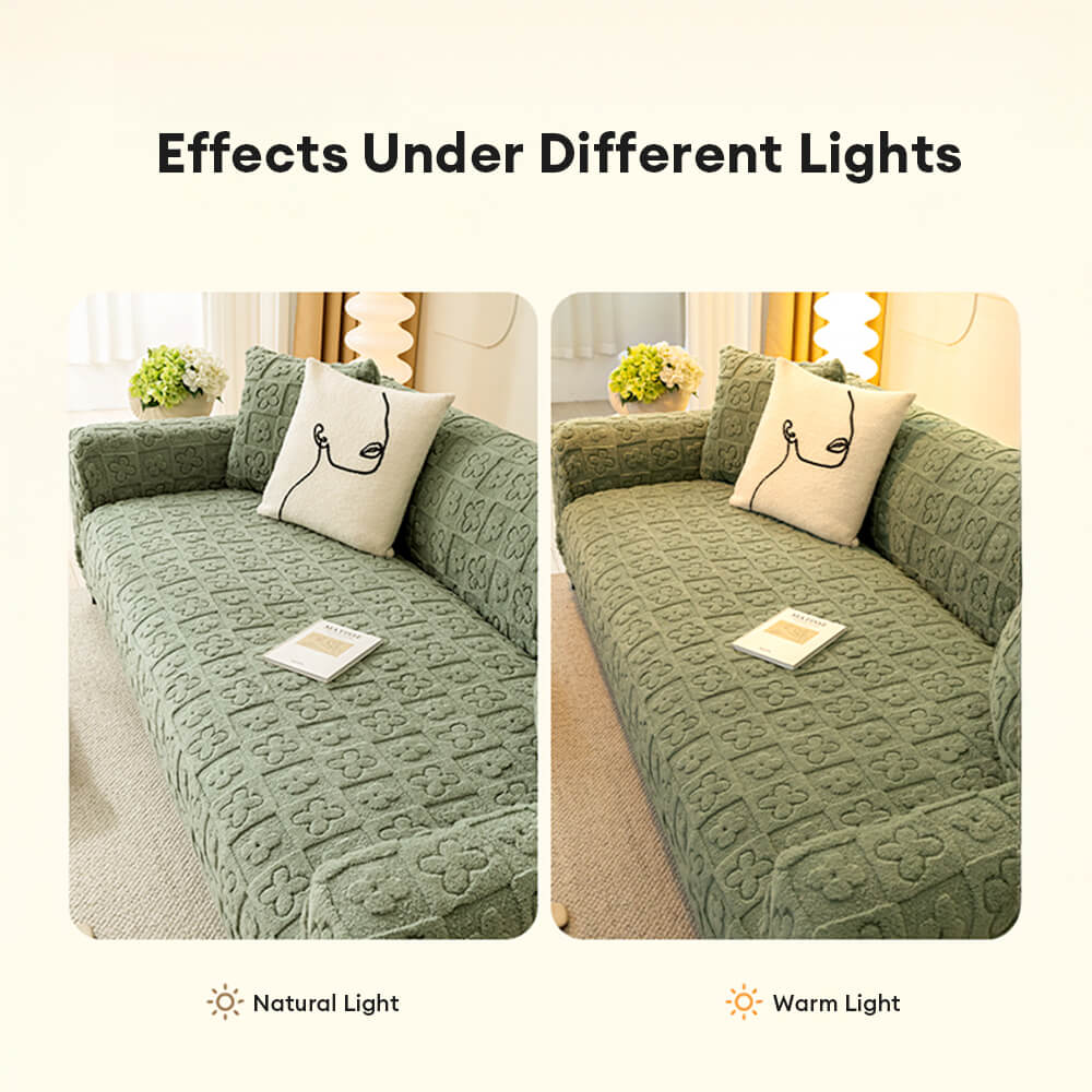 Floral Jacquard Fleece for Warmth Couch Cover - Image 5