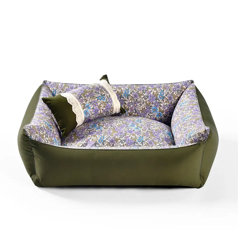 Floral Pattern Anti Static Washable All Season Dog Bed - Image 12