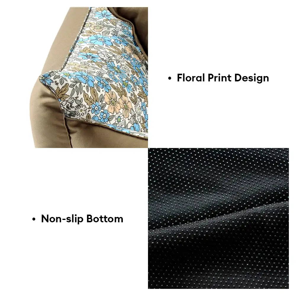 Floral Pattern Anti Static Washable All Season Dog Bed - Image 3