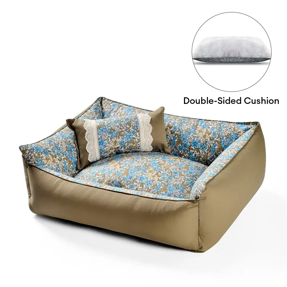 Floral Pattern Anti Static Washable All Season Dog Bed - Image 5