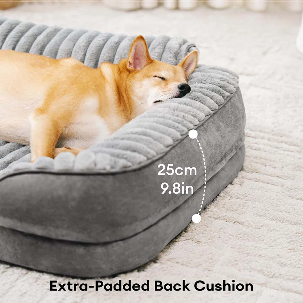 Fluffy Plush Orthopedic Washable Bolster Dog Bed - ComfyPaws - Image 5