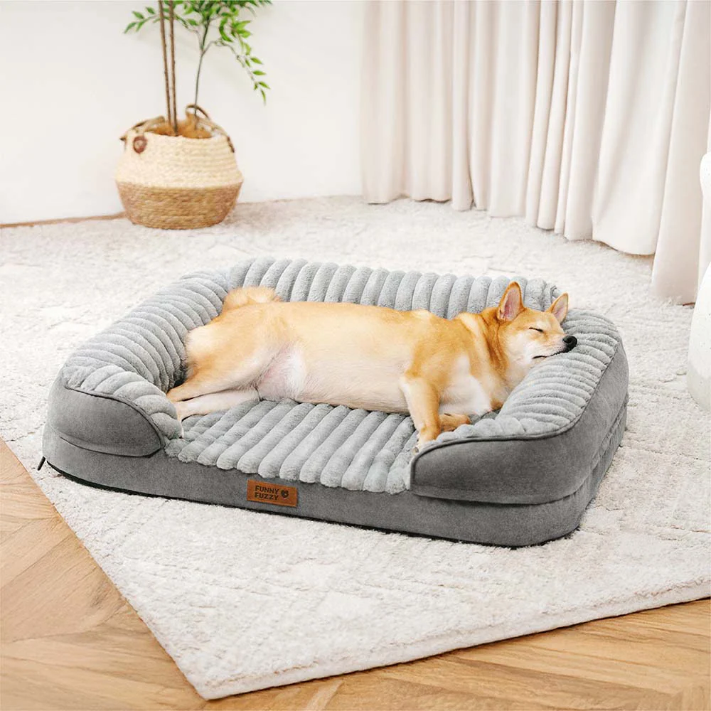 Fluffy Plush Orthopedic Washable Bolster Dog Bed - ComfyPaws - Image 9