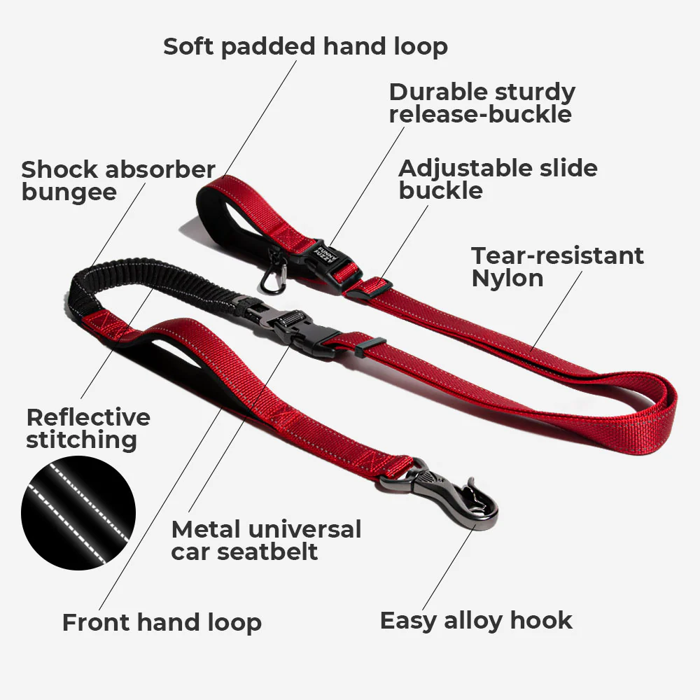 Multifunction Hands Free Dog Leash With Safety Seat Belt - Image 3