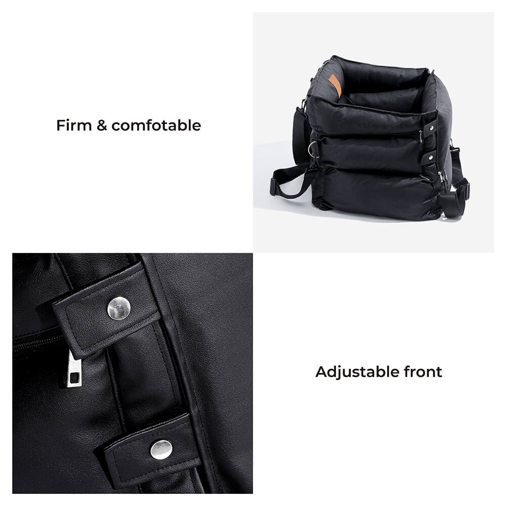 Full Leather Dog Pet Car Seat Bed - Fort - Image 6
