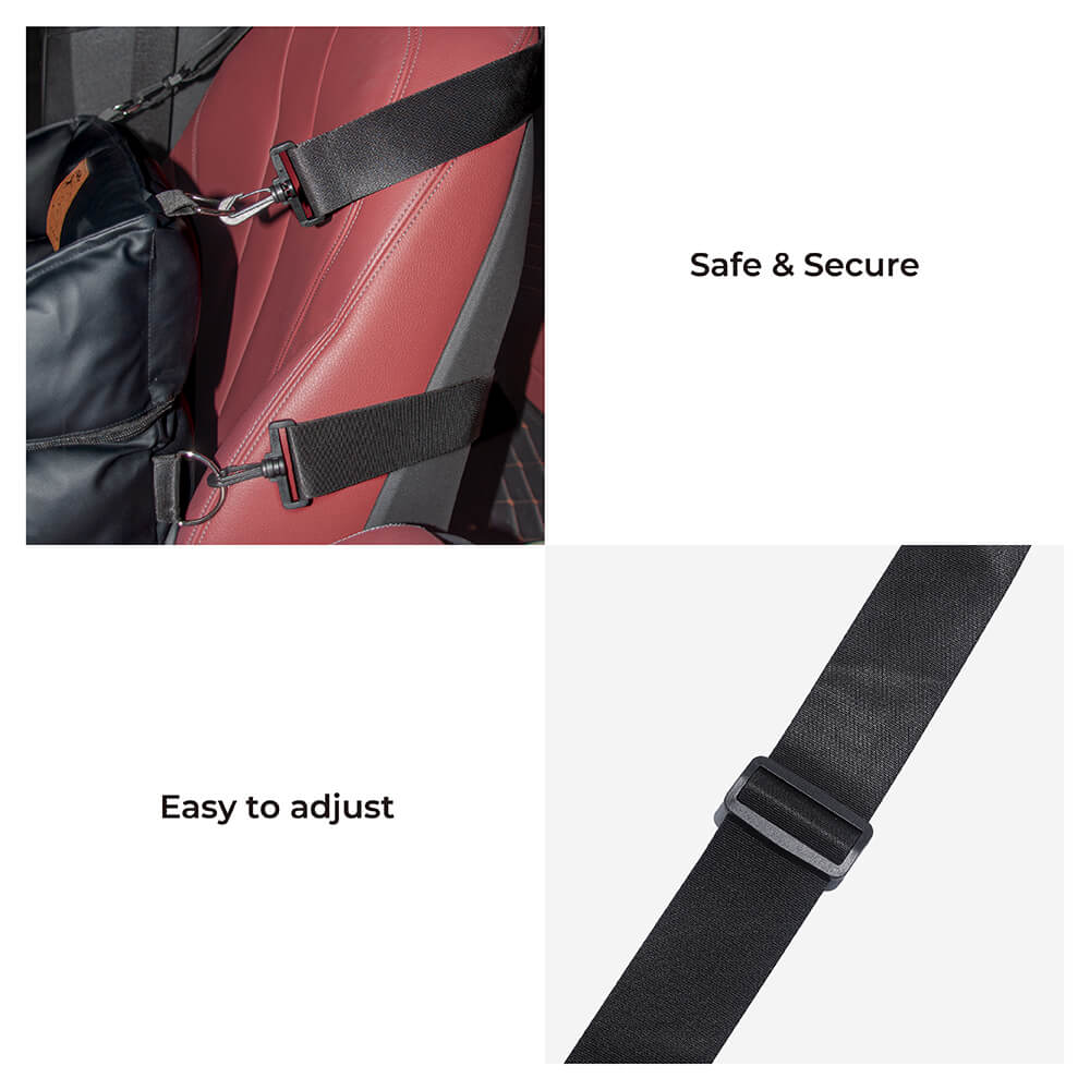 Full Leather Dog Pet Car Seat Bed - Fort - Image 8