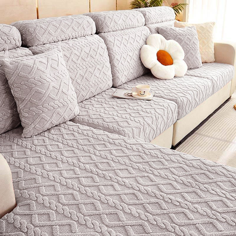 Full Wrap Soft Fleece Stretch Couch Cover - Image 13