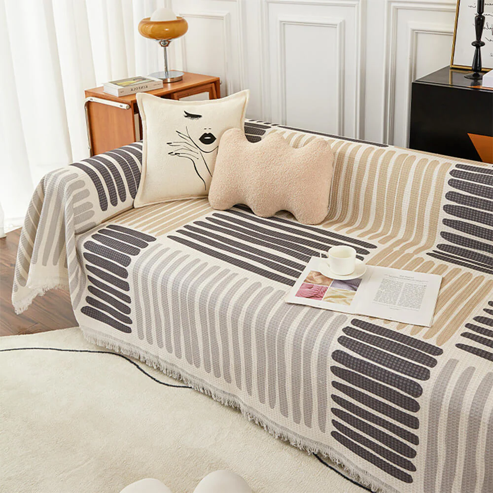 Geometric Pattern Multi-Color Sofa Cover - Modern Design for a Stylish Home - Image 4