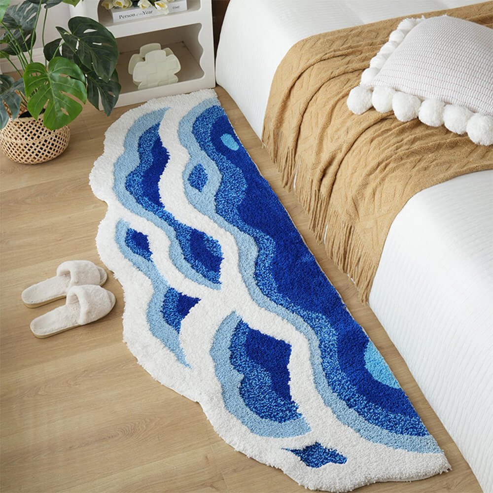 Hand-Tufted 3D Wave Pattern Carpet Luxury Textured Area Rug - Image 3